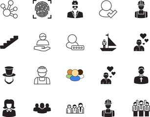people vector icon set such as: historic, famous, hug, building, top, spread, church, faith, god, christianity, businesswoman, preaching, data, society, clinical, helmet, shoulder, escalator, father