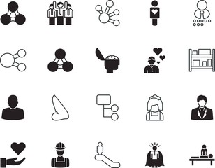 people vector icon set such as: strong, massage, vacuum, leader, check, brush, save, industry, relaxation, admin, globe, structure, mind, therapist, hero, motion, constructor, closeup, pixel, pyramid