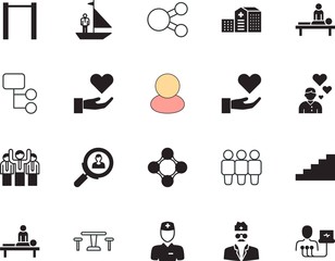 people vector icon set such as: document, site, city, street, candidate, patient, stroke, marketing, seat, action, media, join, graphics, recruitment, net, look, goal, drinking, terrace, square, girl
