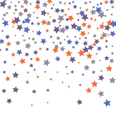 Festive color star confetti background. Abstract square confetti texture for holiday, postcard, poster, website, carnivals, birthday and children's parties. Cover confetti mock-up. Wedding star layout