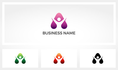 Abstract Human And Triangle Logo