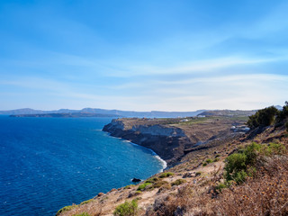Fototapeta na wymiar View of Akrotiri lighthouse (Faros) - Santorini