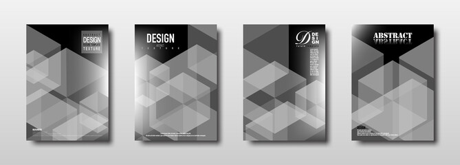 Future template design with monochrome polygon texture collection