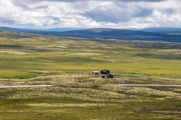 lonely cottage in the mountains, fjell