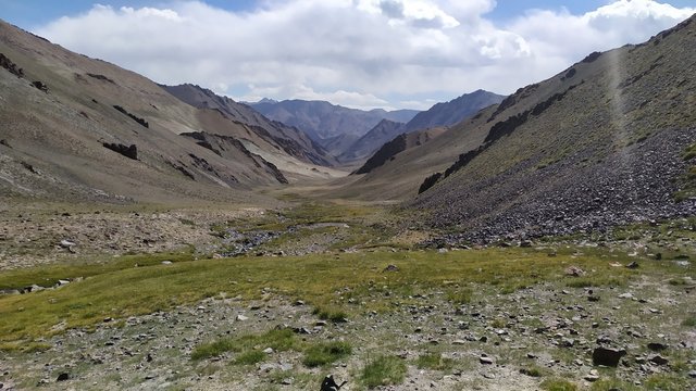 Trekking from Pshart valley through Gumbezkul pass to Madiyan in Tajikistan Pamir highway