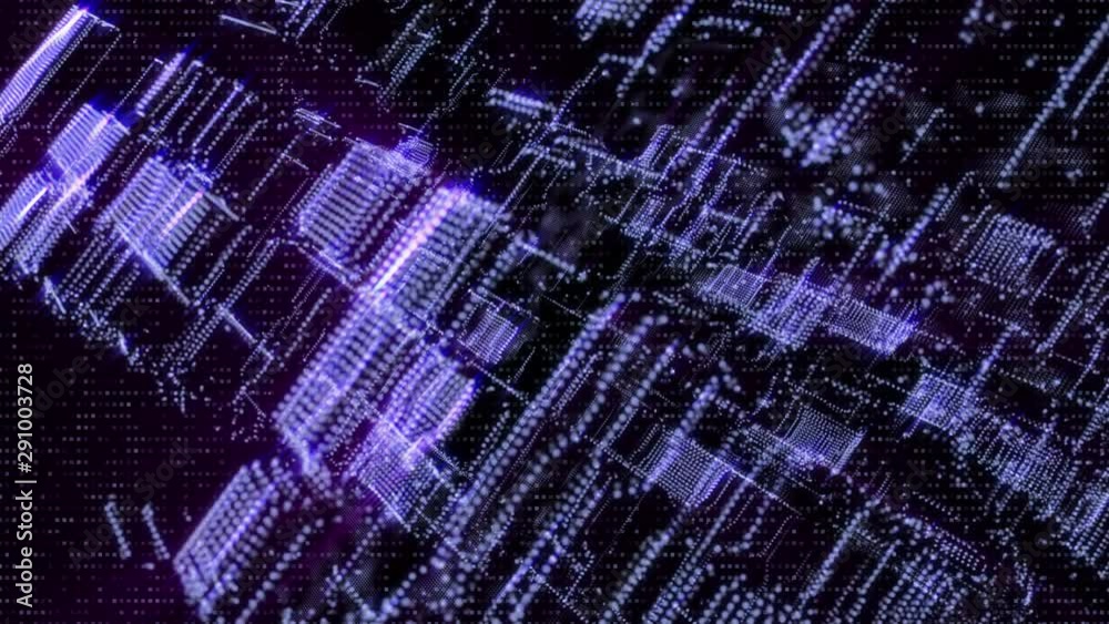 Poster futuristic 3d footage virtual reality hologram rendering network communication concept. 4k motion gr