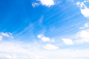 White clouds in Blue sky,  the beautiful sky with clouds have copy space for the background.