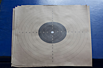 Paper target with 10 radial layers for shooting practice