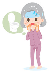 Elderly woman who leaked pee