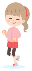 Illustration that a young woman is running