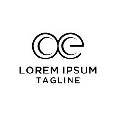 initial letter logo OE, logo template