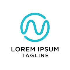 initial letter logo N Circle, logo template