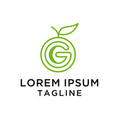 initial letter logo G Fruit, logo template