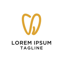 initial letter logo N Dental, logo template