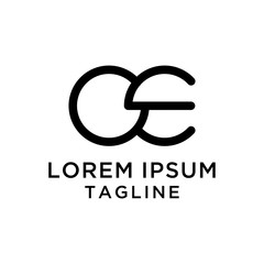 initial letter logo OE, logo template