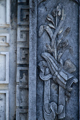 Closeup of carvings on Royal Tomb of Khai Dinh King