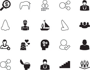 people vector icon set such as: hat, floor, tech, style, find, collection, sketch, stairway, heart, ocean, partnership, fabrication, science, go, supervisor, pictogram, hard, afro, leadership