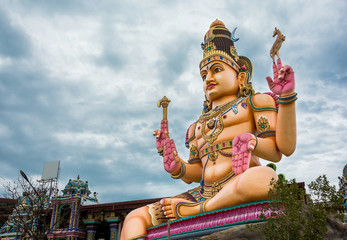 God Shiva statue at Hindu temple in Koneswaran