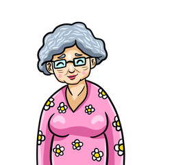 Cute Stylized Old Grandma