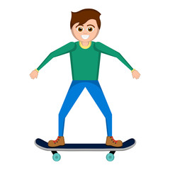 Fototapeta na wymiar Young man in a skateboard. Kidult conceptual illustration - Vector