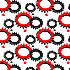 Seamless pattern with gears.
