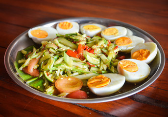 fresh salad mix with egg