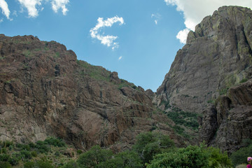 landscape with rocks and blue sky
