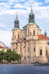 Fototapeta na wymiar Church of St. Nicholas in the square of the old city of Prague, Czech Republic.