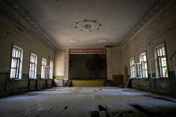 Old abandoned stage and ballroom 