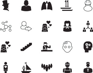 people vector icon set such as: priest, walk, clinical, ui, faith, journey, go, cancer, meeting, data, spanner, check, steps, sea, mark, recreation, information, account, ski, back, hairstyle