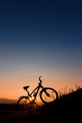 Fototapeta na wymiar Wonderful sunset just by bike.