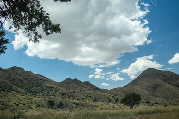 landscape with mountains and clouds