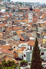 Obraz premium Old town from St. Michael's Fortress, Sibenik, Croatia