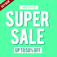 Sale banner blue template design. Big sale special offer. End of season special offer banner. vector illustration.
