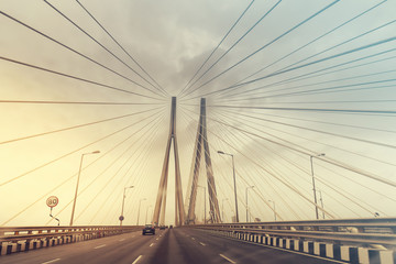 Bandra–Worli Sea Link is a cable bridge in Mumbai, India