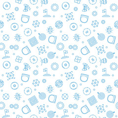 VR Virtual Reality vector concept linear seamless pattern