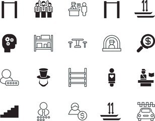 people vector icon set such as: president, lovely, woman, happy, sketch, love, seat, trip, girl, receptionist, construction, approved, magnify, outline, lincoln, umbrella, magnifier, cooperation