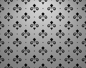 Flower geometric pattern. Seamless vector background. Black ornament. Ornament for fabric, wallpaper, packaging. Decorative print