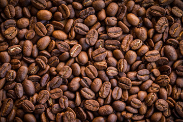 Roasted coffee beans background