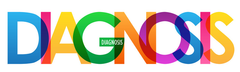 DIAGNOSIS colorful rainbow typography banner