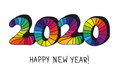 happy 2020 year - obrazy, fototapety, plakaty