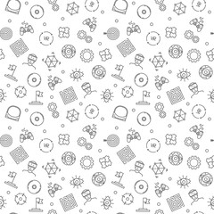 VR Technology vector concept minimal seamless pattern in outline style