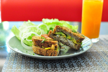 Panini served at a restaurant.