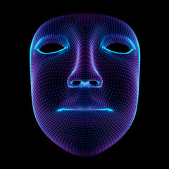 The grid of a mask. 3D Illustration.