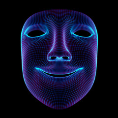 The grid of a mask. 3D Illustration.