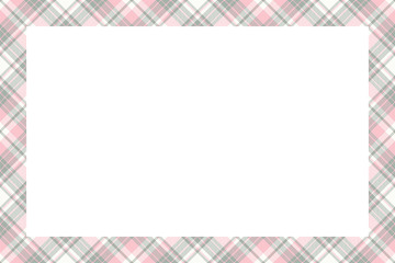 Vintage frame vector. Scottish border pattern retro style. Tartan plaid ornament.