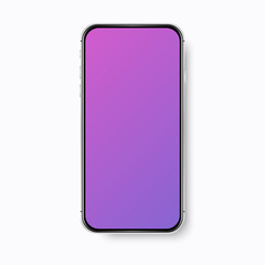 Isolated cell phone mockup. Vector phone illustration. Vector electronic device. Colorful phone template.