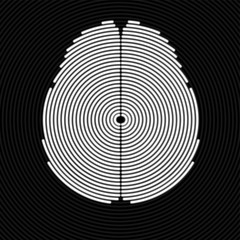 Abstract human brain of radial lines, vector