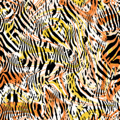 Zebra skin pattern seamless design colored 
