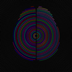 Abstract human brain of radial lines, vector